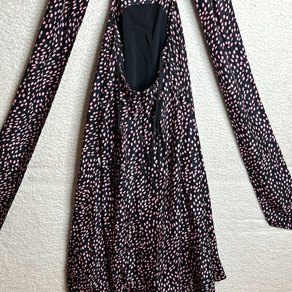 NWT Rebecca Vallance Womens Cha Cha Silk Cut Out Spotted Midi Dress SIZE 4 - Picture 8 of 15